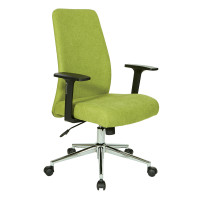 OSP Home Furnishings EVA26-E21 Evanston Office Chair in Basil Fabric with Chrome Base